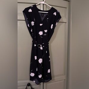 NWOT Worthington black dresss with white flowers